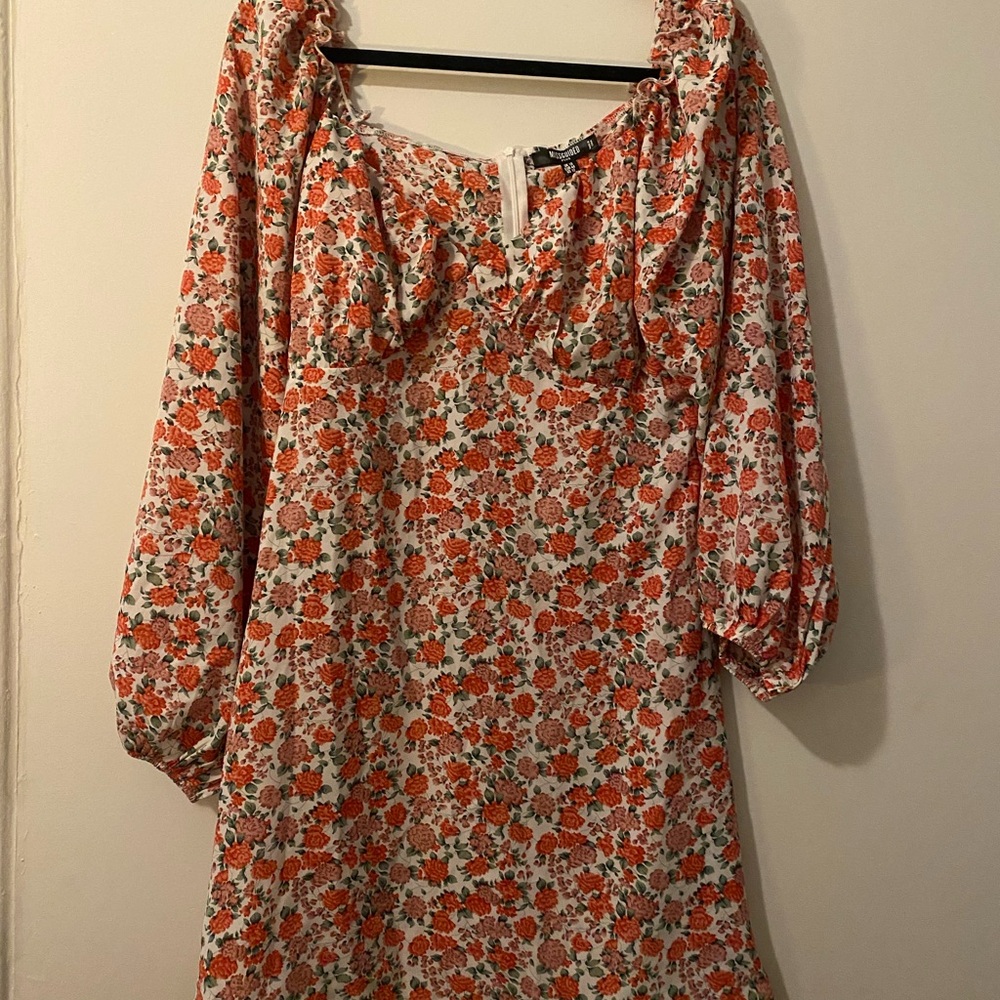 Missguided Floral Print Milkmaid Women's Dress